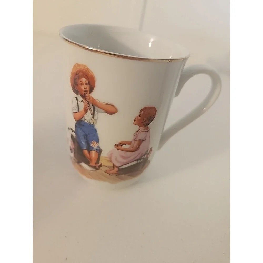 Vintage 1980's  Norman Rockwell Museum Collector Coffee Mugs Tea Cup